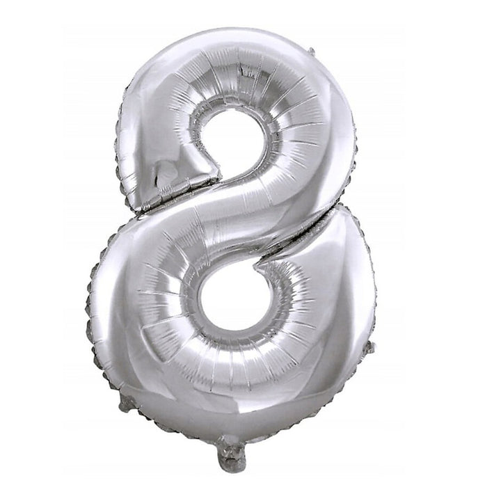 Balon folie cifra 8, Zola®, Argintiu, 76 cm