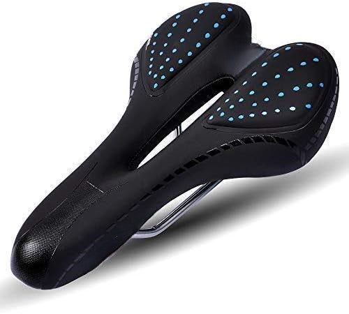 Sa pentru bicicleta, Zola, din gel extrem de confortabil, orificii de ventilatie, pe 2 tije, 27x16x5 cm, negru cu albastru