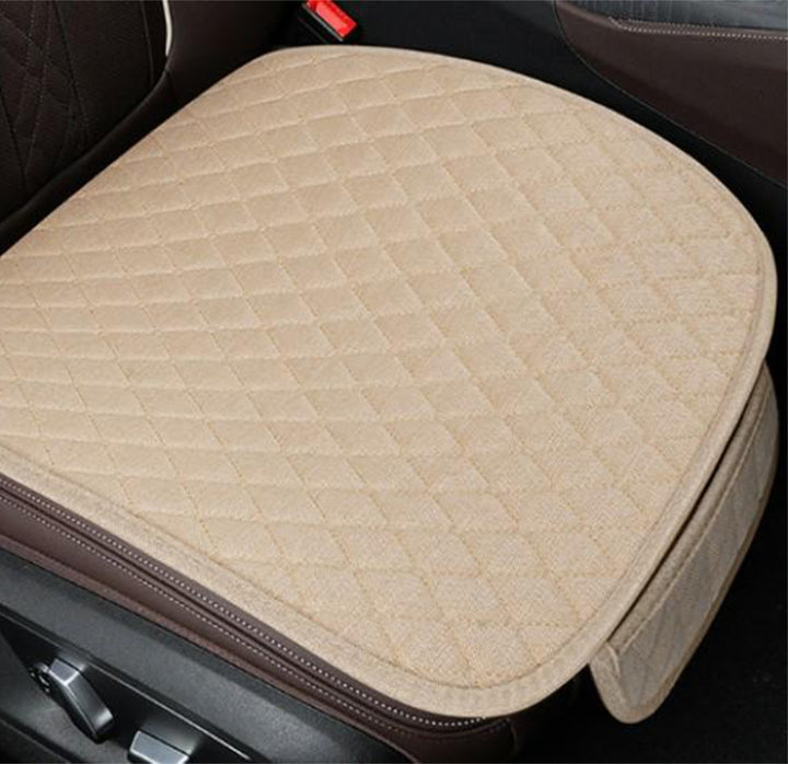 Husa protectie scaun auto fata, Zola®, confortabila,  cu buzunar, bej, 50x52 cm