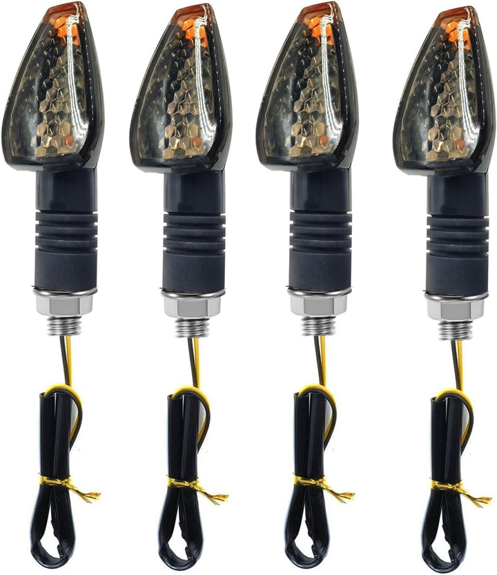 Set 4 semnalizare LED SMD pentru scuter/motocicleta, Zola, 9 diode, 12V, filet M10, lungimea firului 2 cm, lungime 4.7 cm