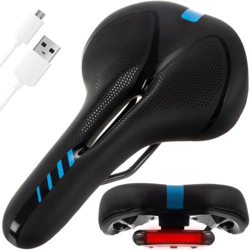 Sa ingusta pentru bicicleta , Zola®, stop Led incorporat, spuma poliuretanica, orificiu de ventilatie, neagra,  28 x 15.5 x 7 cm