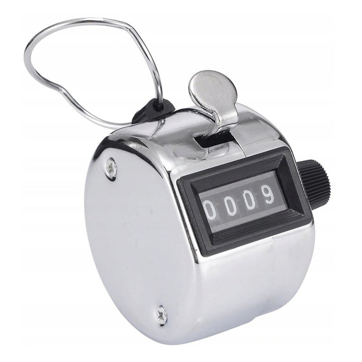 Dispozitiv de numarare contor mecanic, Zola, clicker,  afisaj de 4 cifre, tasta resetare, argintiu