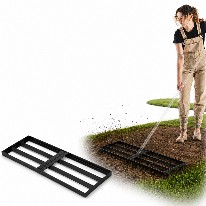 Nivelator gazon manual, Zola, 90 x 30.5 cm, din otel, pentru nivelare sol si nisip