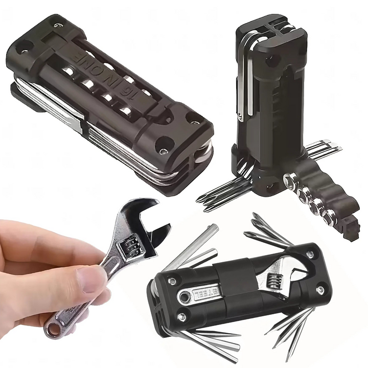 Set chei pentru repararea bicicletelor, Zola, 16 in 1, universale, aliaj de otel, negru/argintiu