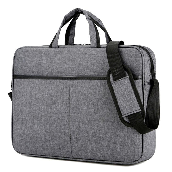 Geanta pentru laptop,  Zola®, diagonala maxima 15.6”, inchidere fermoar, captusita cu un burete gros impotriva socurilor, bretea confortabila pentru umar, gri, 41x32x7 cm