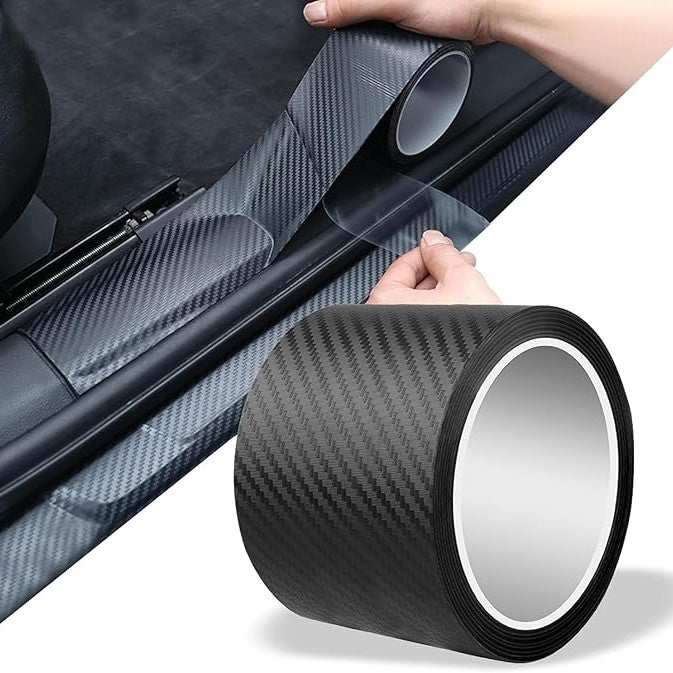 Banda de protectie din folie model carbon, Zola®, pentru protejarea pragurilor si elementelor din masina, autoadeziv, 7 cm x 5 m, neagra