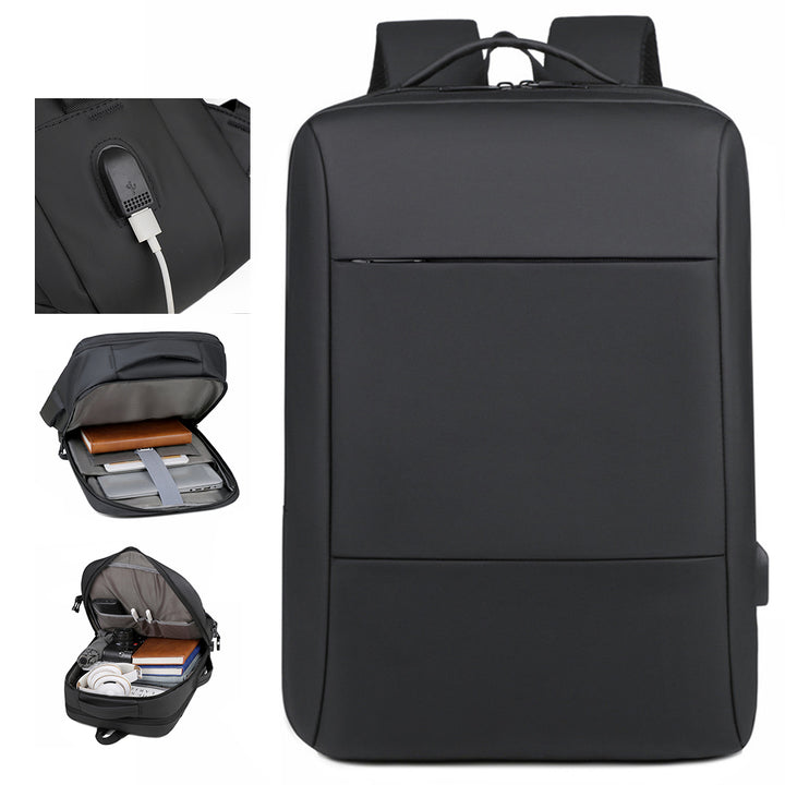 Rucsac multifunctional calatorie, Zola, compartimente separate laptop si haine, USB incarcare, prindere troler, potrivit avion, 44 x 34 x 15 cm, negru