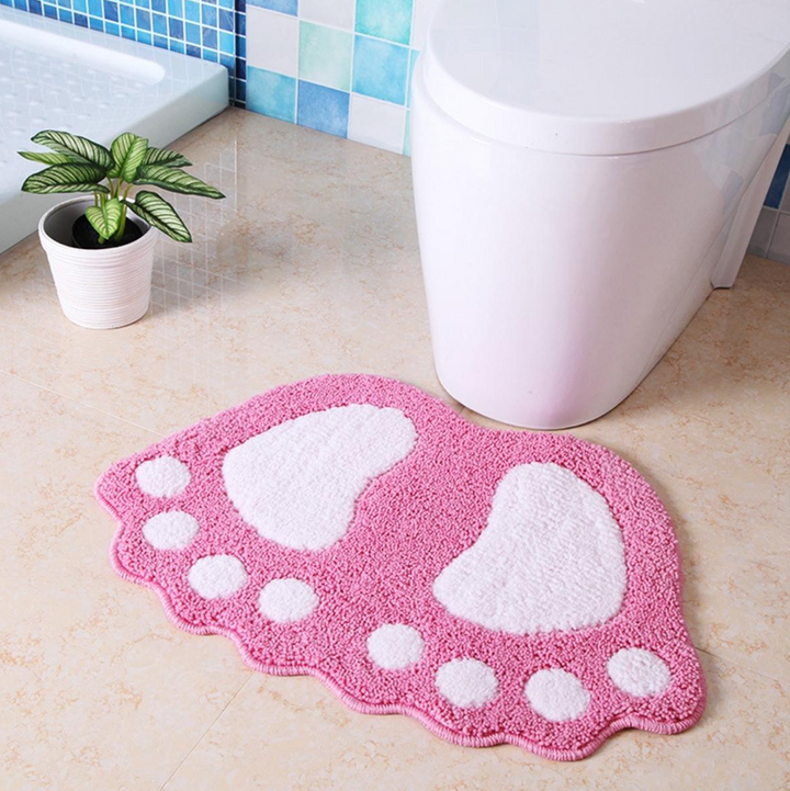 Covor de baie 3D, Zola®, material textil, antiderapant, model talpi, 60x40x2 cm, roz