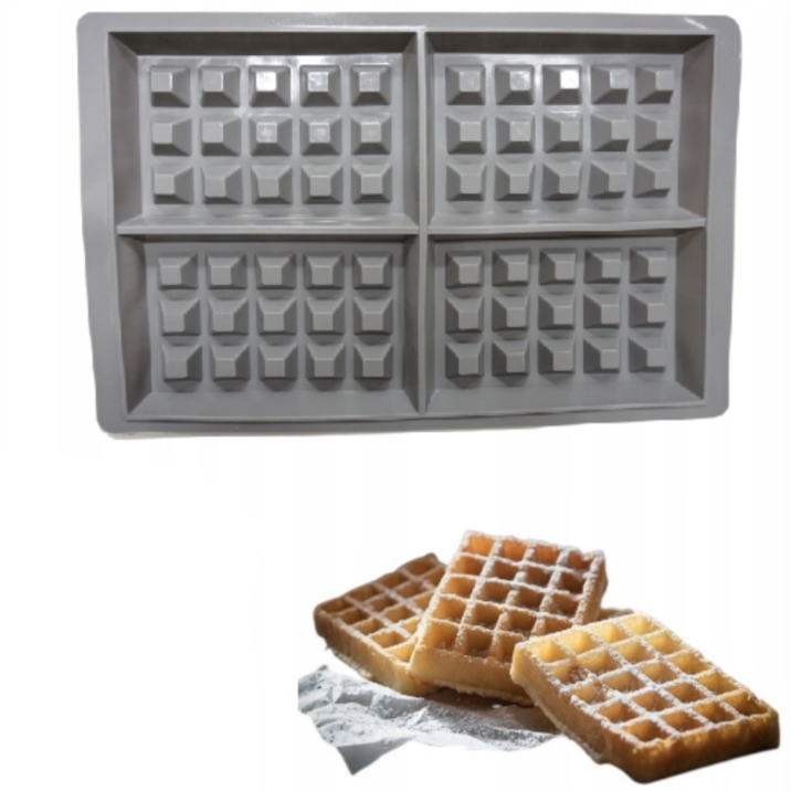 Forma pentru vafe in forma de dreptunghi, UBX®, silicon, 28x18.5x1.7 cm, gri