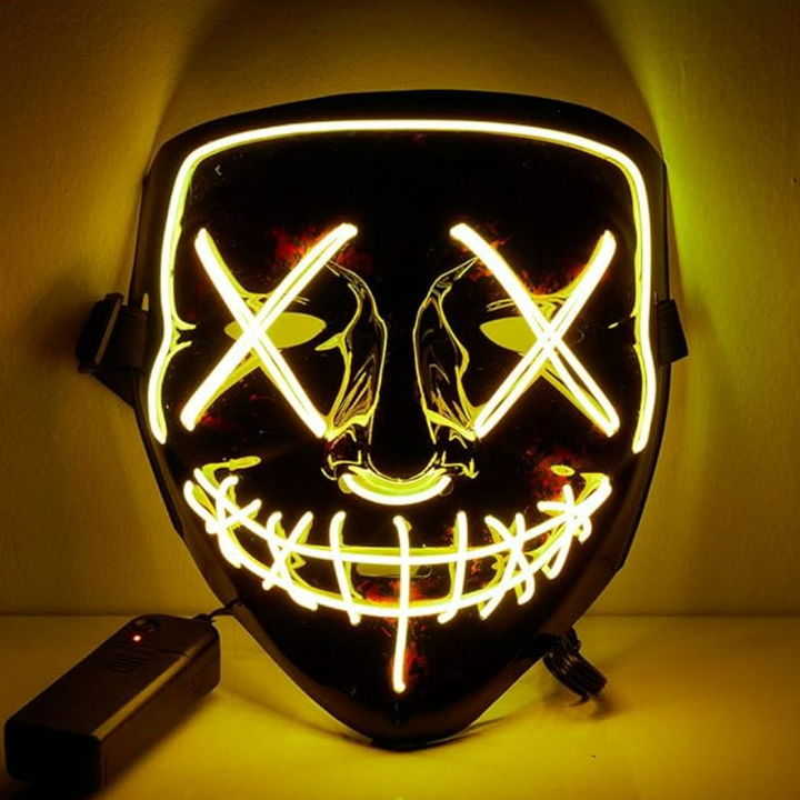 Masca Halloween, Zola®, neagra cu leduri galbene