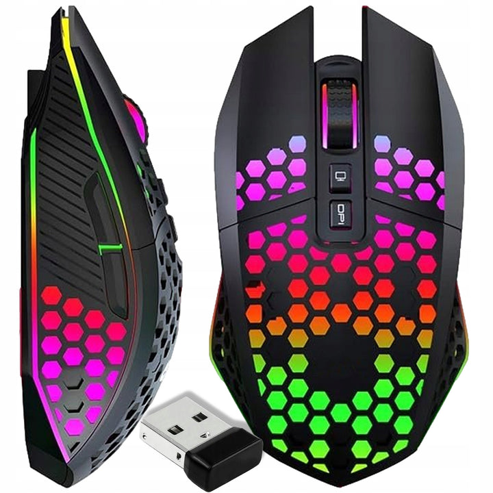 Mouse optic gaming wireless, Zola,  2.4GHz, RGB, 800–1600 DPI, 8 butoane, negru