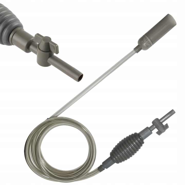 Aspirator acvariu cu pompa manuala si valva, Zola, supapa reglabila, lungime 1.7 m, transparenta