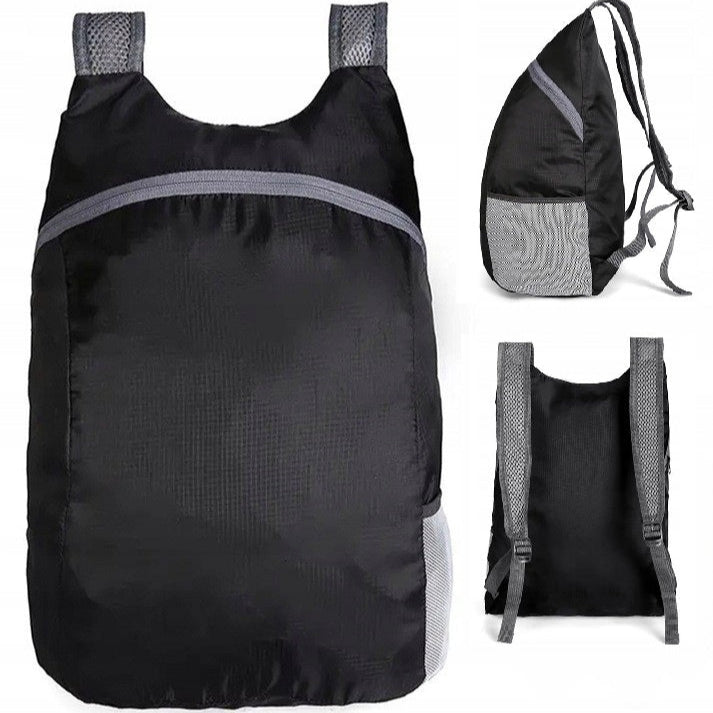Rucsac turistic pliabil, Zola, capacitate 20 L, compartiment principal, buzunar lateral, poliester, 40 x 33 cm, negru