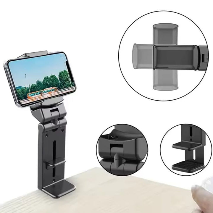 Suport universal pentru telefon de calatorie, Zola, din plastic, brat reglabil 360 grade, 9.3x3.7x3.5 cm, negru