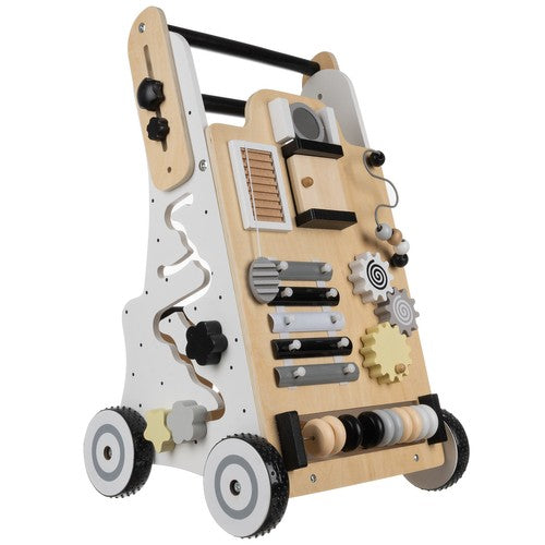 Antemergator interactiv din lemn, Zola, 10 in 1,  multifunctional, inaltime reglabila 55-62 cm,  gri