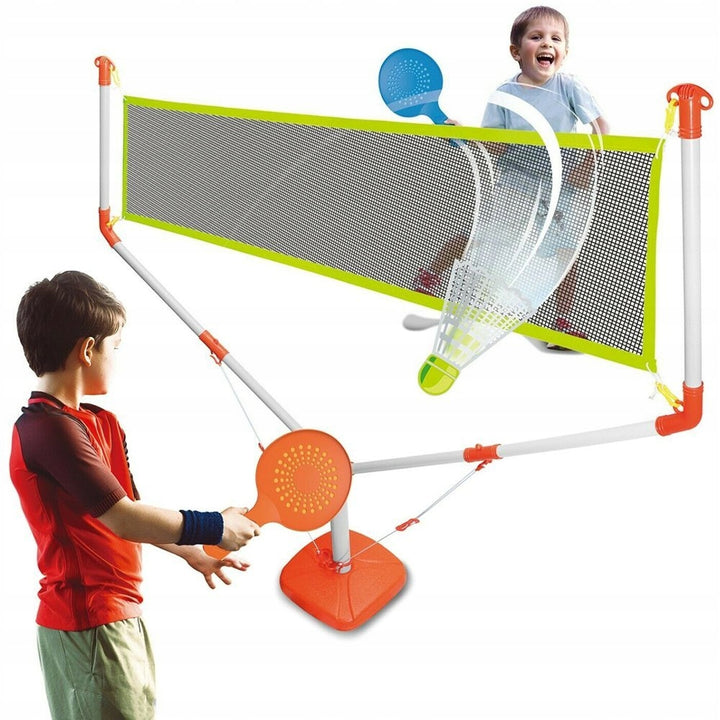 Set de badminton pentru copii,  Zola®, cu plasa, rachete si minge, din plastic