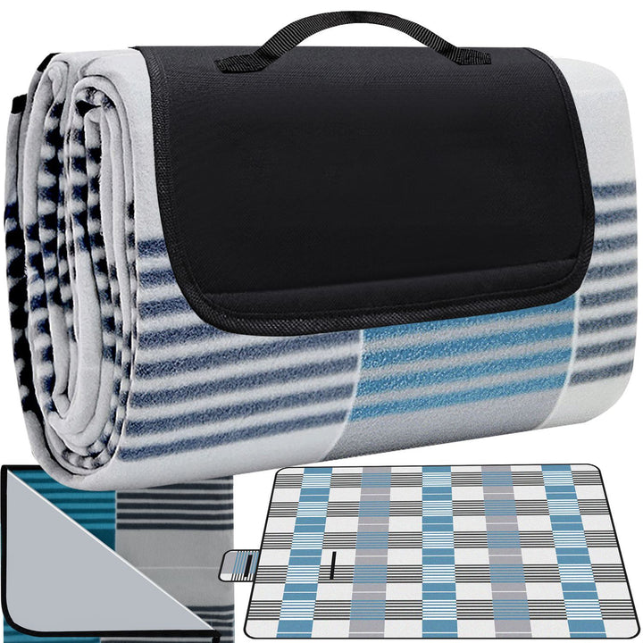 Patura pentru picnic, Zola® , impermeabila,gri cu albastru, folie de aluminiu, 200 x 200 m