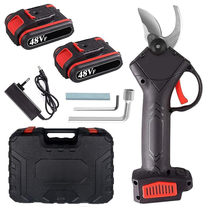 Foarfeca de gradina  electrica cu acumulator pentru vita de vie si crengi, Zola, 21 V, lama de taiere ajustabila 25 mm/ 30 mm, repaus automat dupa 60 de secunde, baterie Li-ion, cutie depozitare