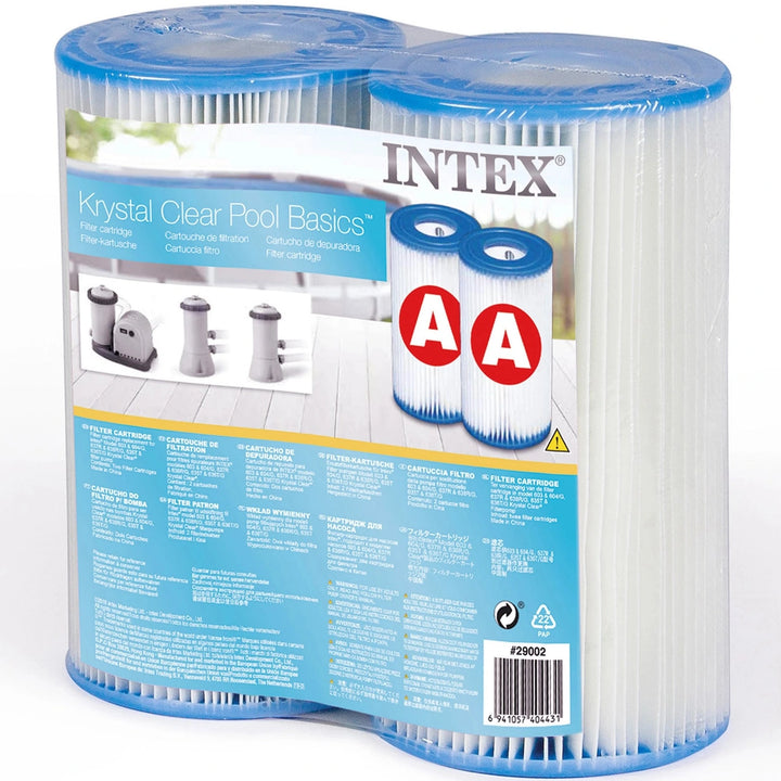 Set 2 cartuse de filtru tip A, Intex, compatibile pompe cu capacitate 2006-5678 l/h, 20.1 x 10.8 x 10.8 cm