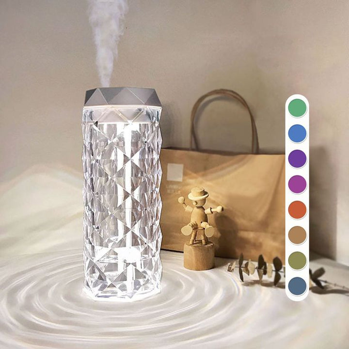Umidificator 2 in 1, Zola®, difuzor de arome, lampa model trandafir LED RGB, capacitate 400 ml, 18 x 7 cm
