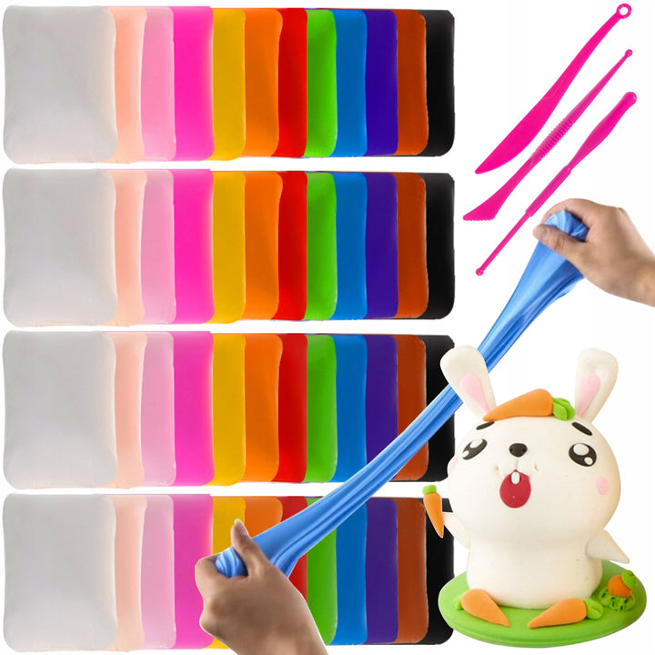 Set plastilina spuma magica pentru modelaj, Zola®, 48 de culori, 3 ustensile