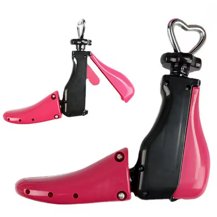 Dispozitiv pentru largit si alungit pantofi, Zola, reglabil 4 directii, potrivit pentru marimile 36-41, compatibil pantofi, ghete si adidasi, roz/negru