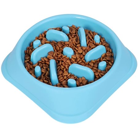 Castron de catei, Zola®, pentru incetinirea hranei, din plastic, albastru, 20x16.5x3.5 cm