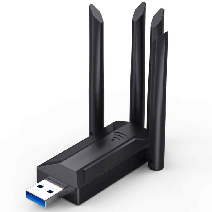 Adaptor wireless USB 3.0, Zola, dual band, 2.4 GHz-5 GHz, 1300 Mbps, 4 antene, rotire 180°, 80 x 72 x 26 mm, negru