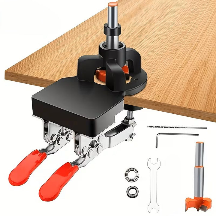 Sablon pentru gaurirea orificiilor pentru balamale , Zola, mobilier, freza 35 mm, aluminiu/plastic, accesorii incluse