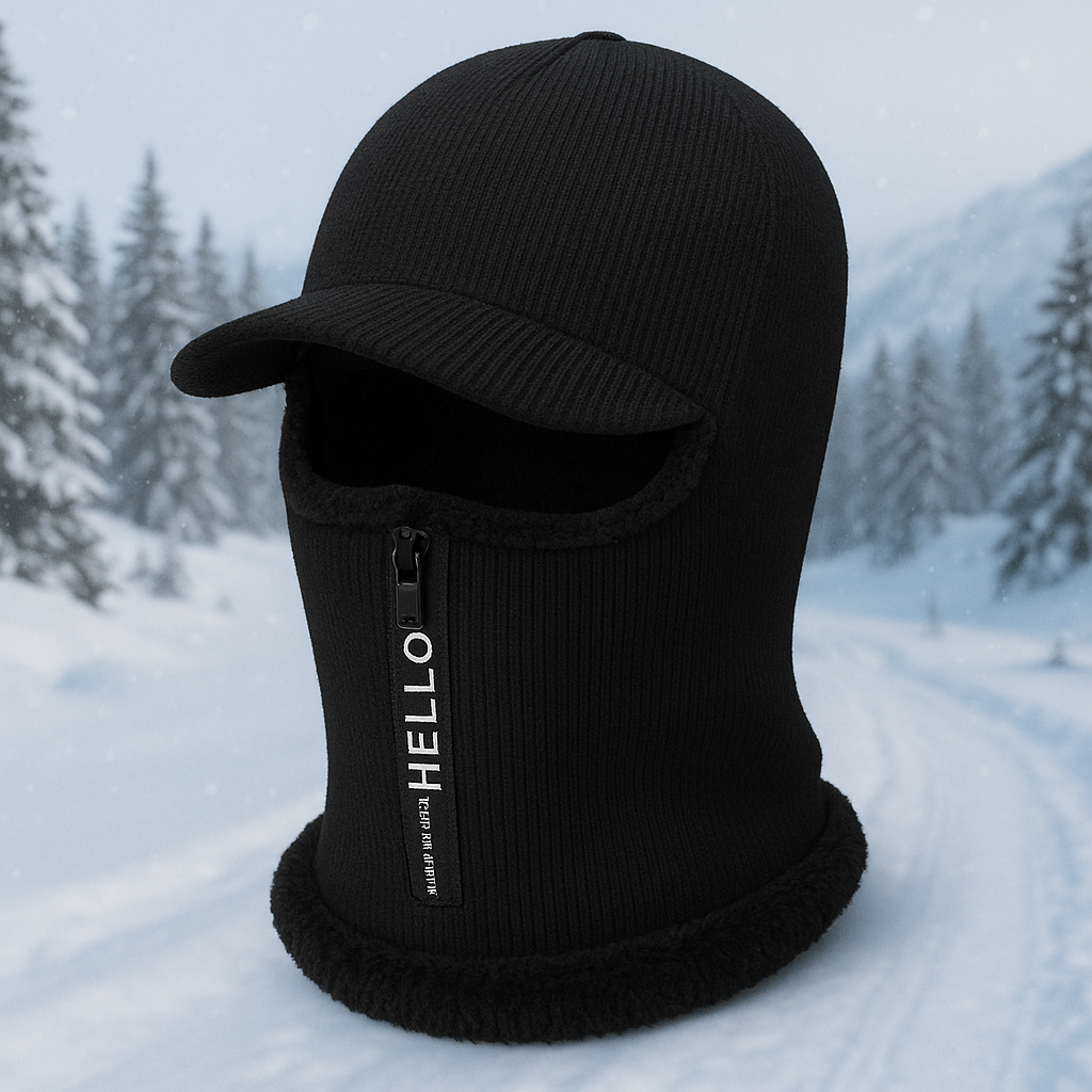 Cagula cu fermoar si cozoroc, Zola, marime universala, captuseala pufoasa, poliester, neagra