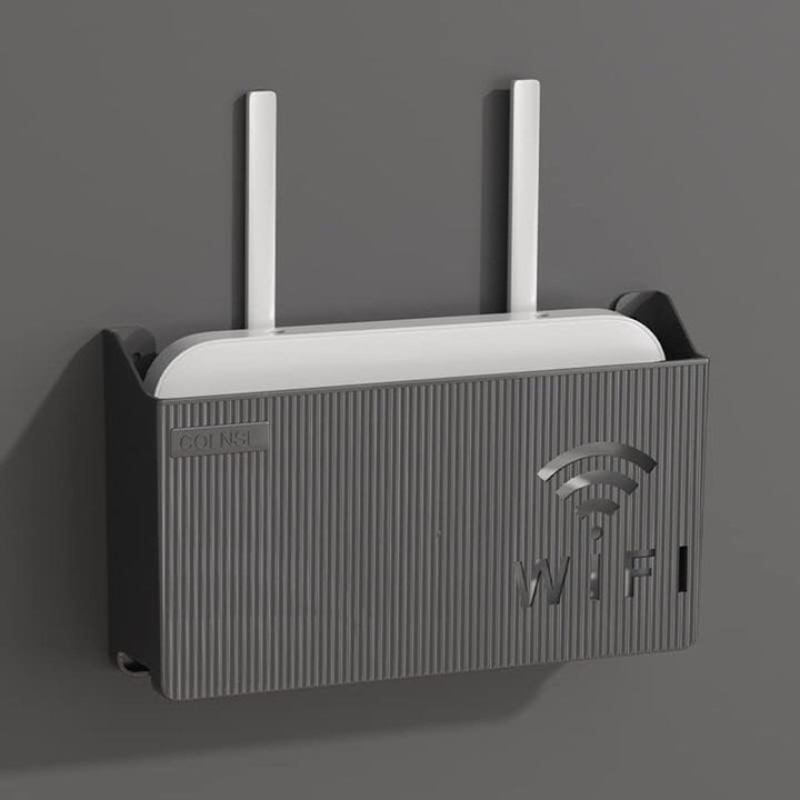 Suport pentru router WiFI, Zola®, plastic, 24.8x14.6x5.8 cm, negru