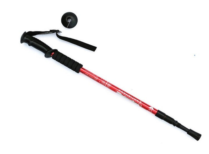 Bat pentru trekking, Zola®, lungime reglabila 65-135 cm, din aluminiu, rosu