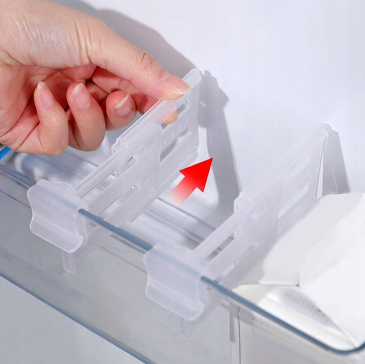 Set 4 separatoare pentru frigidere, Zola®, reglabile, 8-12x5x3 cm, albe