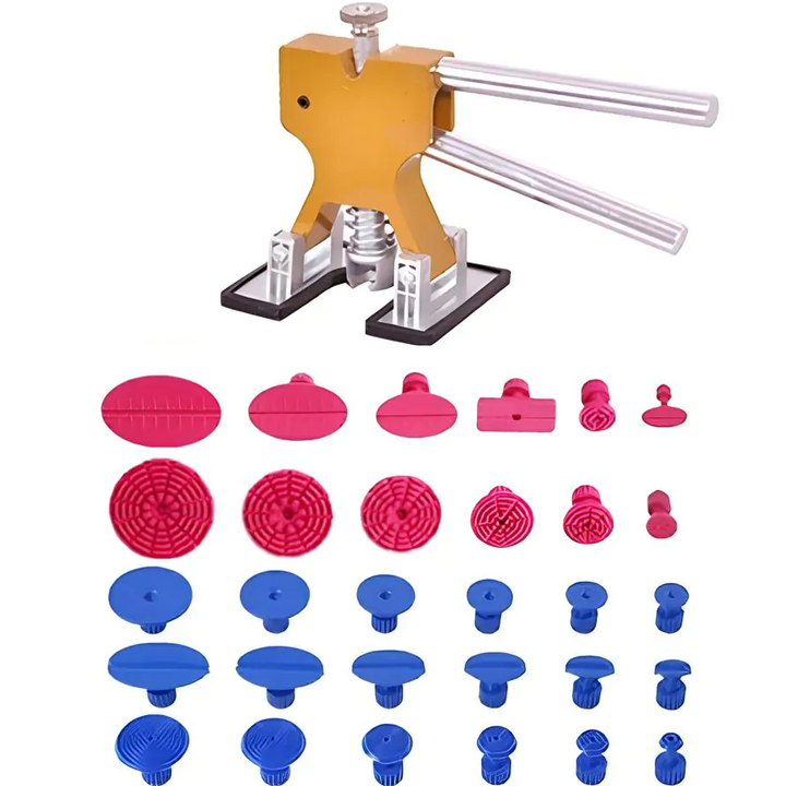 Kit pentru reparatii caroserie auto, Zola®, deformari auto, cu ventuze, 30 adaptoare, 20 x 13 x 8 cm