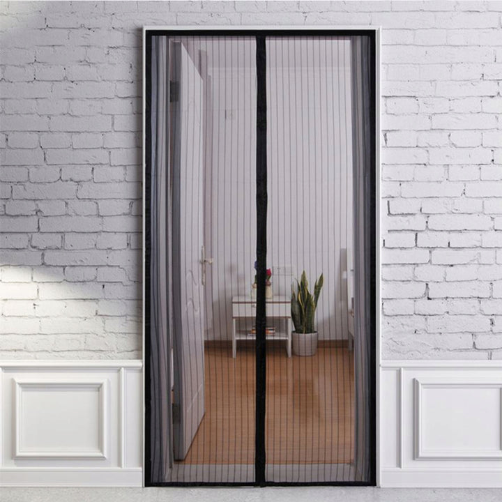 Plasa magnetica pentru usa, Zola®, dimensiune totala 210x 100 cm, neaga, prindere cu velcro
