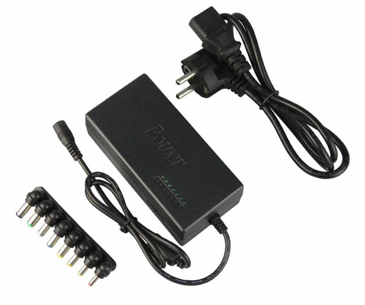 Incarcator universal pentru laptop, Zola®,  8 mufe interschimbabile, tensiune de intrare 110 panala 240 V, alimentare la priza, negru