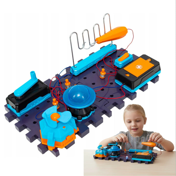 Set educativ electronic tip stem micul inginer-electrician, Zola, 2 placi de baza, 30.5 x 16 x 1.2 cm