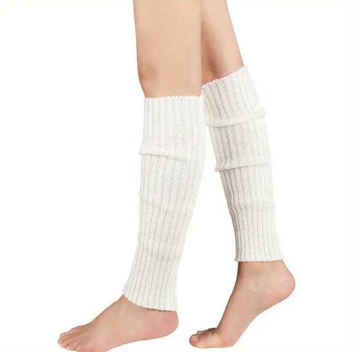 Jambiere dama, Zola®, bumbac, calduroase, marime universala, 43x11 cm, albe