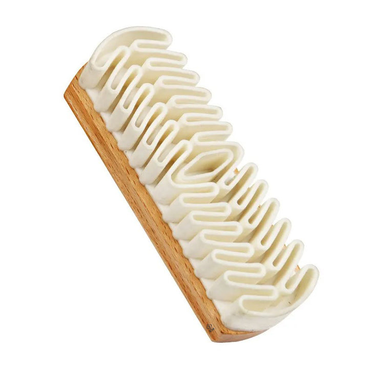 Perie pentru curatarea pantofilor de piele intoarsa si nubuck, Zola®, maner din lemn, material cauciuc, 12.5x4.2x3 cm