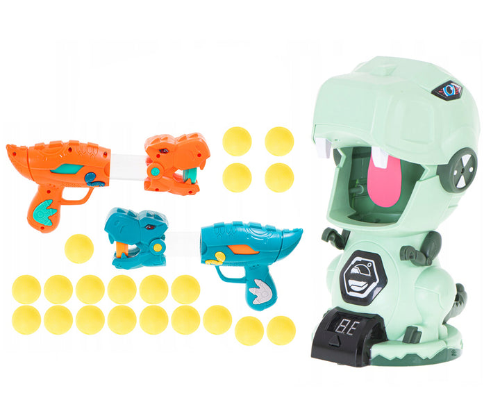 Joc interactiv de tras la tinta, Zola®, Dinozaurul Rex, 2 pusti, 20 bile din spuma, ecran Led pentru scor si sunete