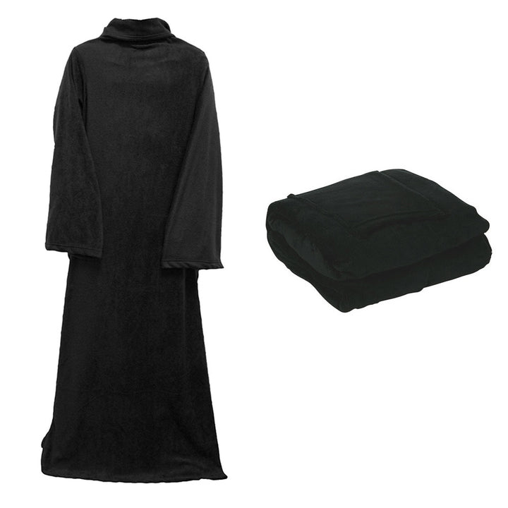Patura cu maneci, Zola®, unisex, moale si confortabila, 138x180 cm, negru