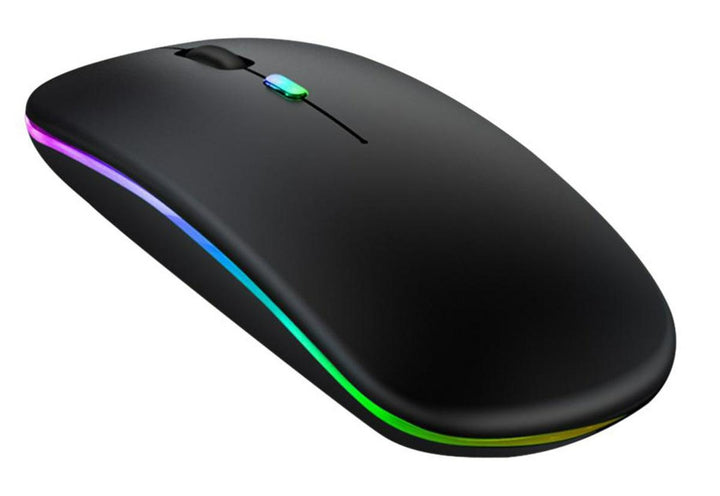 Mouse optic cu WI-FI, Zola®,leduri multicolore, 11x6x2.5 cm, negru