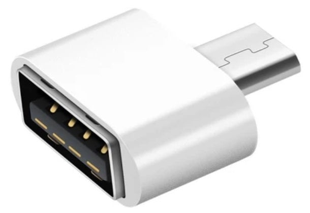 Adaptor micro USB, Zola®,functia de USB OTG, dop dublu, alb, 1.8x1.8x0.9 cm