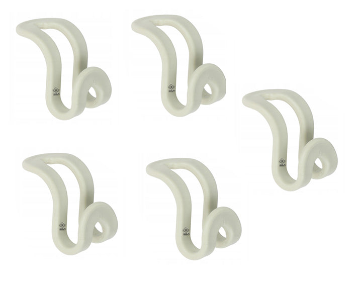 Set 5 carlige organizatoare pentru umerase,  Zola®, din plastic, culoare gri deschis, 3.3x2.4 cm