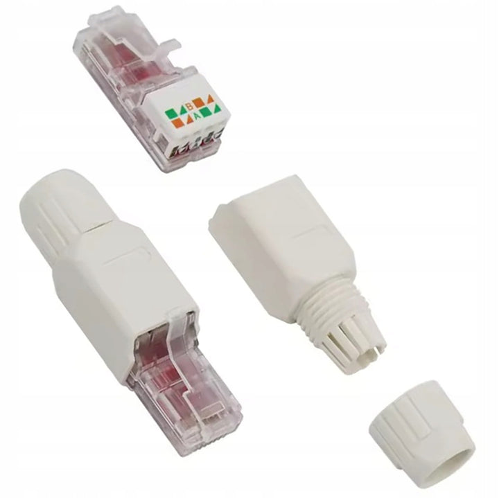 Mufa RJ45 neecranata, Zola, pentru cabluri  CAT6, UTP, 23-26 AWG, viteza transfer 10 Gb/s, plastic PP, 5.3 x 1.45 x 1.32 cm
