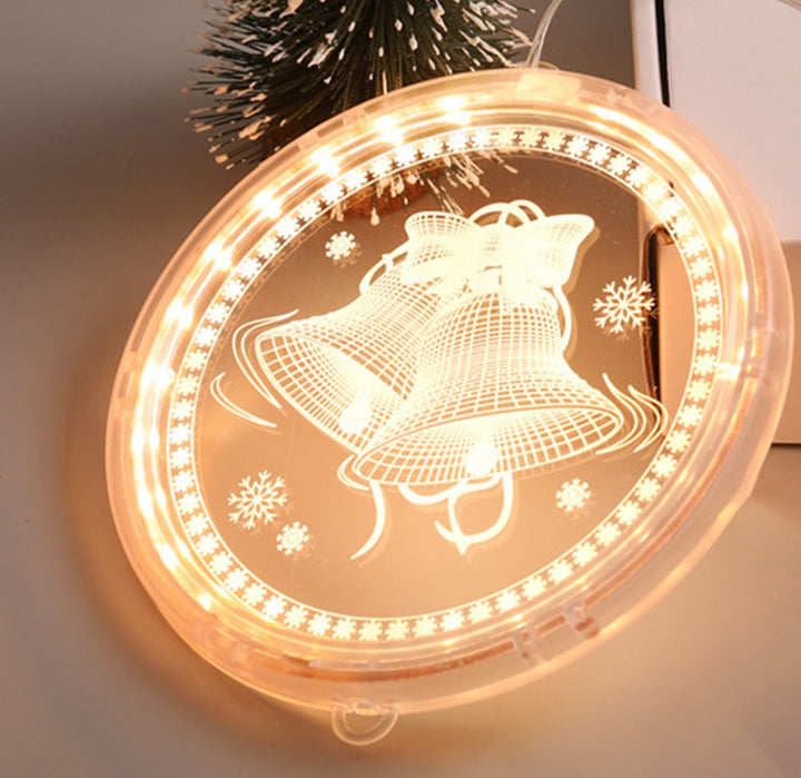 Decoratiune luminoasa,Zola®, cu LED,suspendabila, prindere ventuza, diametru 16cm, culoare alb cald, model clopotel