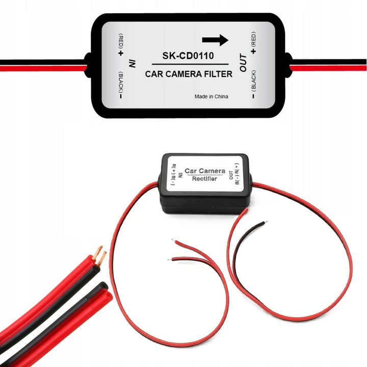 Filtru stabilizator pentru camera marsarier, Zola, 11-15 V, lungime 30 cm, compatibil VAG, 45 × 25 × 15 mm