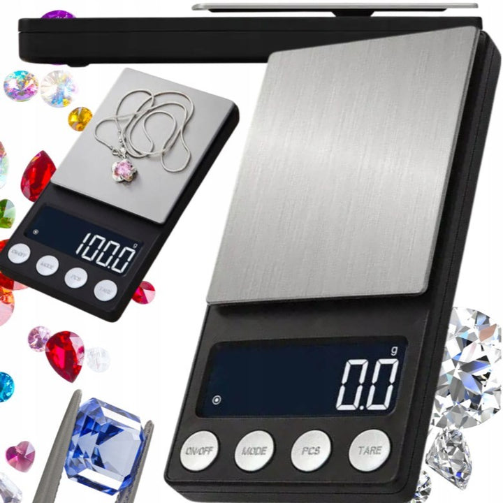 Mini cantar electronic pentru bijuterii, Zola, capacitate 200g, precizie 0.01g, unitati de masura g/ct/oz/ozt/dwt, husa, 14.1 x 7.4 x 2.2 cm, negru
