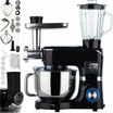 RESIGILAT-Mixer 4 in 1 tocator, blender si razatoare electrica , Zola, 6.2 l, 2200 W, 3 accesorii, 6 viteze, control tactil, timer, protectie bol, retete, bol inox, negru/argintiu