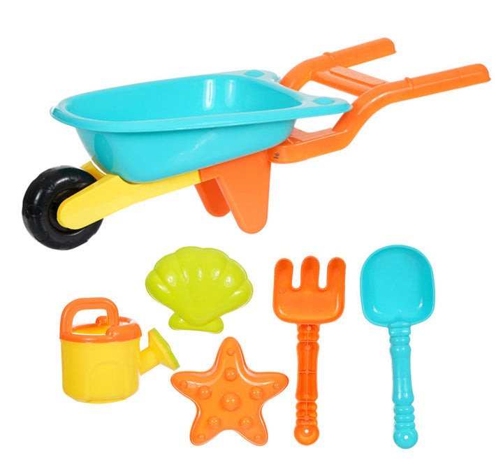 Set jucarii nisip, Zola®, roaba cu accesorii, plastic, multicolore, dimensiune roaba 56x25x20 cm, dimesiune acceorii 22, 22 si 11 cm